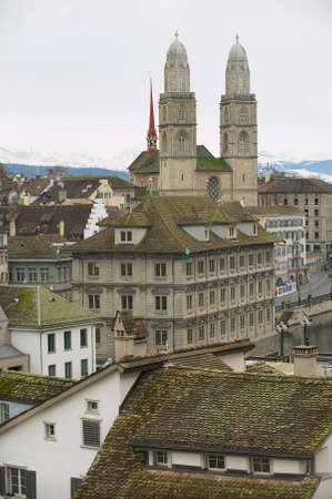 Zurich, Switzerland - December 06, 2009: View to the historical buildings in downtown Zurich, Switzerland.のeditorial素材