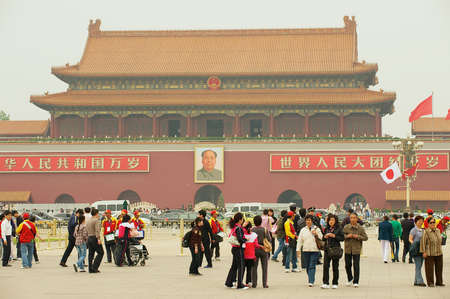 Beijing China, May 02, 2013 - Pceople visit Tiananmen square in Beijing, China.のeditorial素材