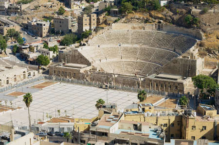 Amman, Jordan - August 18, 2012: View to the ancient Roman theater in Amman, Jordan.のeditorial素材