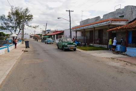 Havana, Cuba - October 22, 2006: View to the street of the town of Cojimar, Cuba. Cojimar was the inspiration for Ernest Hemingway's The Old Man and the Sea.のeditorial素材
