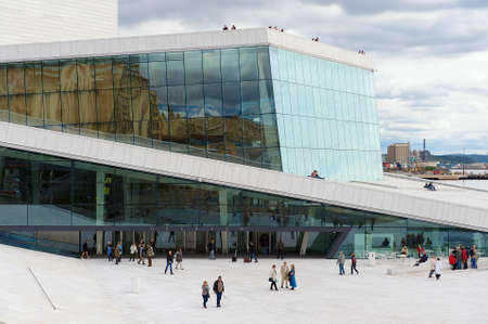 Oslo, Norway - June 03, 2012: View to the modern National Oslo Opera House building in Oslo, Norway.のeditorial素材