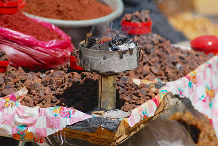 Incense burn at the stall at the market in Sanaa, Yemen.の写真素材