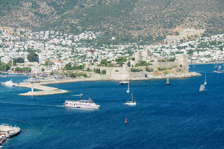 Bodrum, Turkey - August 15, 2009: View to the castle of Saint Peter in Bodrum, Turkey.のeditorial素材
