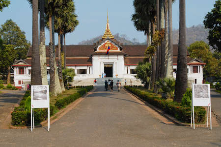 Luang Prabang, Laos, February 14, 2007 - Tourists visit The Royal Palace in Luang Prabang, Laos.のeditorial素材