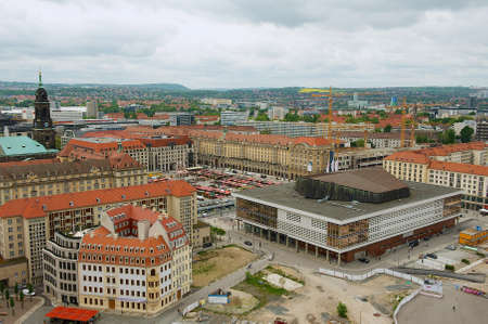 Dresden, Germay - May 18, 2010: Aerial view of the historical part of the city in Dresden, Germany.のeditorial素材