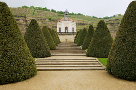 Radebeul, Germany - May 20, 2010: View to the pavilion in the Wackerbarth castle in Radebeul, Germany.のeditorial素材