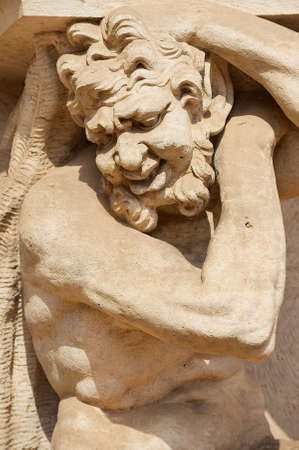 Dresden, Germany - May 18, 2010: Exterior of a sculpture in the famous Zwinger Palace and Park Complex in Dresden, Germany.のeditorial素材