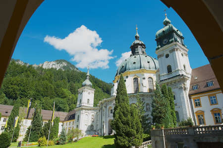 Ettal, Germany - September 02, 2010: View to the Ettal Abbey, a Benedictine monastery in Ettal, Germany.のeditorial素材