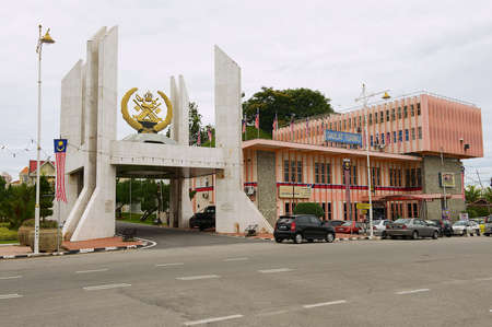 Kuala Terengganu, Malaysia - September 01, 2009: Exterior of the entrance gate to the Sultan's Palace (Istana Maziah) in Kuala Terengganu, Malaysia.のeditorial素材