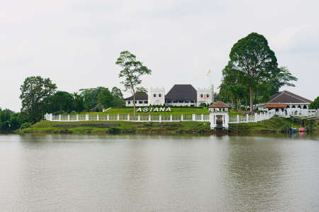 Kuching, Malaysia - August 26, 2009: View to the Astana (Governor's Palace) in Kuching, Malaysia.のeditorial素材