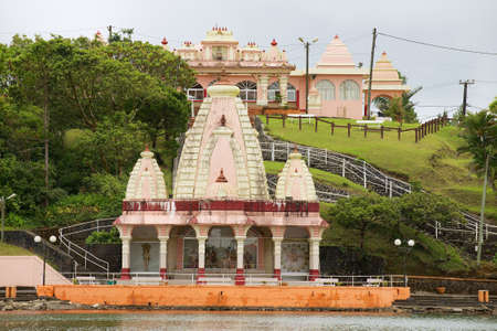 Hindu temple at Ganga Talao (Grand Bassin) in Mauritius.の写真素材