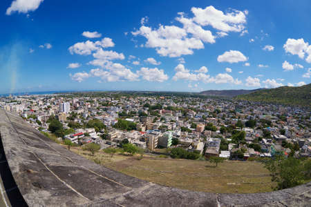 Port Louis, Mauritius - November 29, 2012: View to the city from the fort Adelaide rampart In Port Louis, Mauritius.のeditorial素材