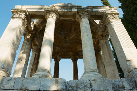 Milas, Turkey - August 14, 2009: Gumuskesen chambered tomb monument in Milas, Turkey. It is the...