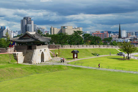 Suvon, Korea - September 02, 2008: Hwaseong fortress (Brilliant Fortress) in Suwon, Korea. Built in...