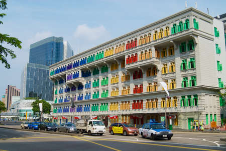 Singapore, Singapore - August 05, 2008: Colorful MICA building in Singapore, Singapore. Previously known as the Old Hill Street Police Station.のeditorial素材