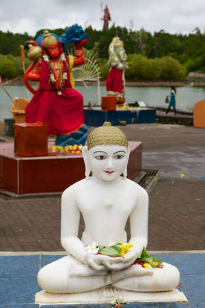 Grand Bassin, Mauritius - December 02, 2012: Buddha and gods statues at Ganga Talao (Grand Bassin) Hindu temple, Mauritius.のeditorial素材