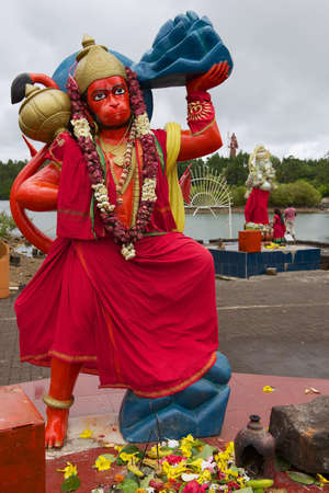 Grand Bassin, Mauritius - December 02, 2012: Hanuman Hindu god statue at Ganga Talao (Grand Bassin) Hindu temple, Mauritius.のeditorial素材