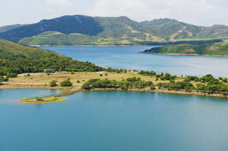 High Island Reservoir and Hong Kong Global Geo Park of China in Hong Kong, China.の写真素材