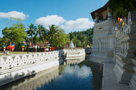 Kandy, Sri Lanka - May 21, 2011: Exterior of the Temple of the Tooth (Sri Dalada Maligawa) in Kandy, Sri Lanka.のeditorial素材