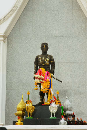 Suphan Buri, Thailand - August 19, 2011: Statue of the King Naresuan the Great in Suphan Buri,...