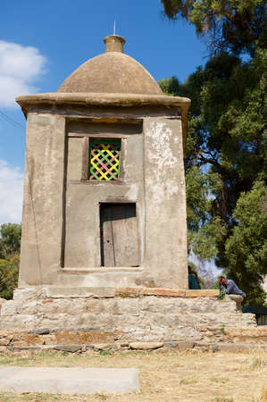 Aksum, Ethiopia - January 24, 2010: Chapel nest to the St. Mary of Zion church, traditional place...