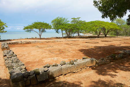 Puerto Plata, Dominican Republic - November 03, 2012: Ruins of La Isabella settlement in Puerto Plata, Dominican Republic. La Isabella was founded by Christopher Columbus in 1493.のeditorial素材