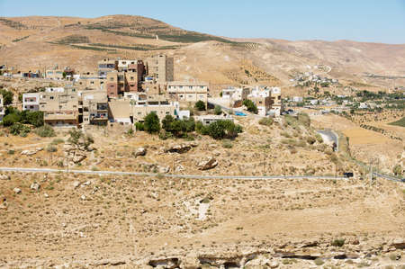 Karak, Jordan - August 22, 2012: View to the city from Al Karak hill in Karak, Jordan.