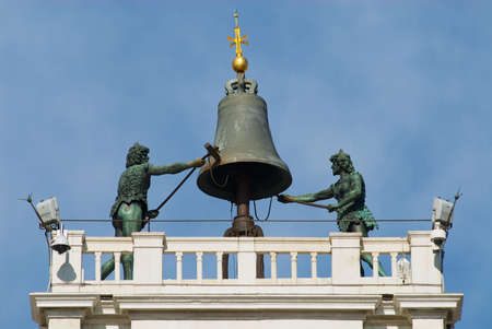 Venice, Italy - February 26, 2007: Exteriror detail of the Torre dell Orologio (Clock Tower) in Venice, Italy.のeditorial素材