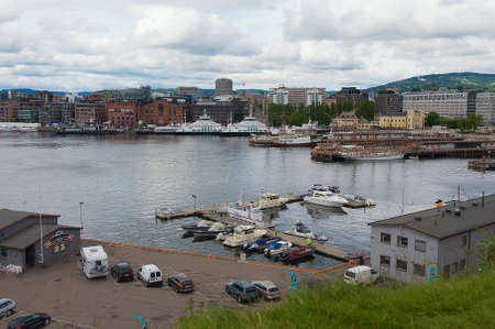 Oslo, Norway - June 03, 2012: View to the Oslo city and harbor in Oslo, Norway.のeditorial素材