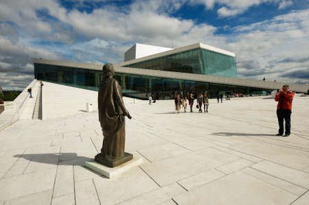 Oslo, Norway - June 03, 2012: View to the modern National Oslo Opera House building in Oslo, Norway.のeditorial素材