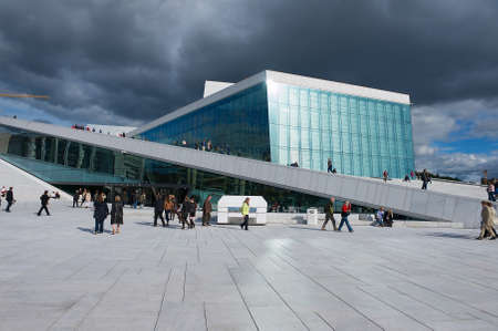 Oslo, Norway - June 03, 2012: View to the modern National Oslo Opera House building in Oslo, Norway.のeditorial素材