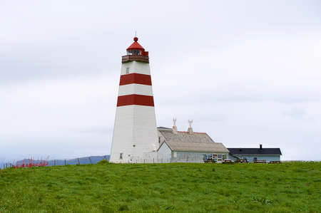 Alnes, Norway - June 03, 2010: Exterior of the old lighthouse in Alnes, Norway.のeditorial素材