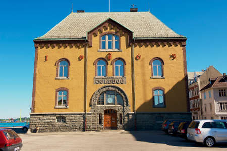 Stavanger, Norway - June 04, 2010: Exterior of the historical building in the port of Stavanger, Norway.のeditorial素材