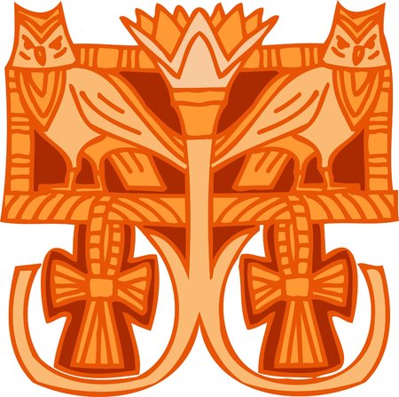 Ancient Egyptian Ornaments .  illustration. Ready for vinyl cutting. のイラスト素材