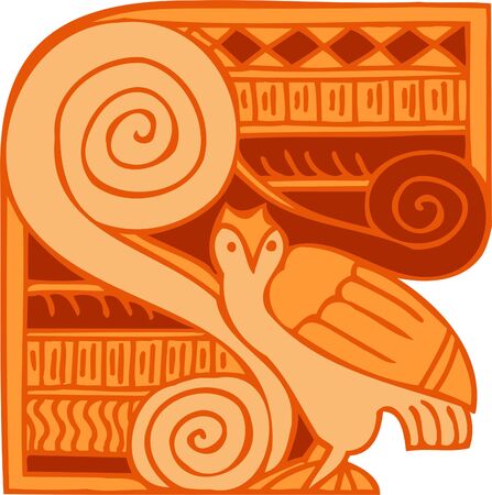 Ancient Egyptian Ornaments . Vector illustration. Ready for vinyl cutting. のイラスト素材