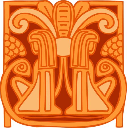 Ancient Egyptian Ornaments . Vector illustration. Ready for vinyl cutting. のイラスト素材