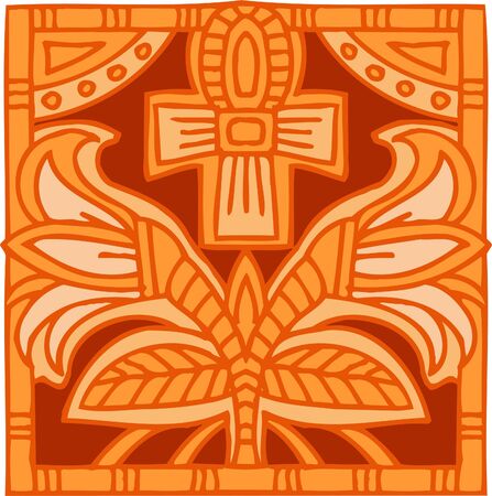 Ancient Egyptian Ornaments . Vector illustration. Ready for vinyl cutting. のイラスト素材