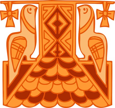 Ancient Egyptian Ornaments . Vector illustration. Ready for vinyl cutting. のイラスト素材