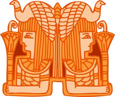 Ancient Egyptian Ornaments . Vector illustration. Ready for vinyl cutting. のイラスト素材