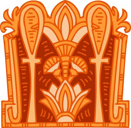 Ancient Egyptian Ornaments . Vector illustration. Ready for vinyl cutting. のイラスト素材
