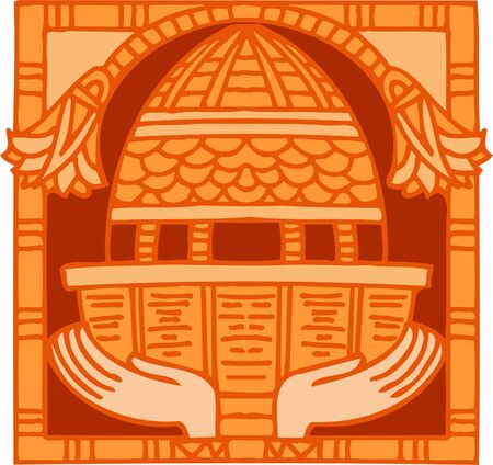 Ancient Egyptian Ornaments . Vector illustration. Ready for vinyl cutting. のイラスト素材
