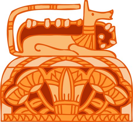 Ancient Egyptian Ornaments . Vector illustration. Ready for vinyl cutting. のイラスト素材