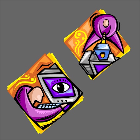 Businessman.Illustration.Vinyl Ready.のイラスト素材