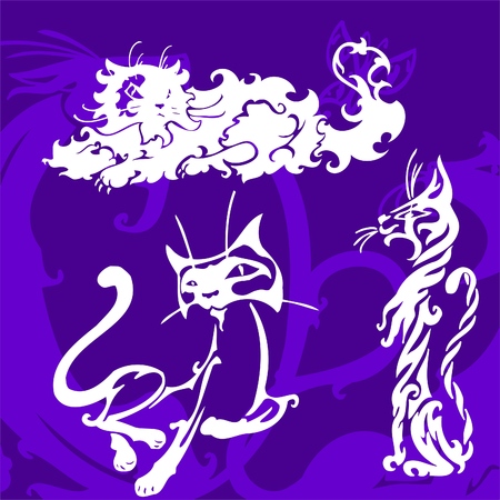 Beautiful Cats.Vector Illustration.Vinyl Ready.のイラスト素材