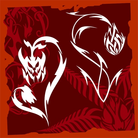 Thistles.Skulls &amp, Vegetation .Vinyl Ready.のイラスト素材