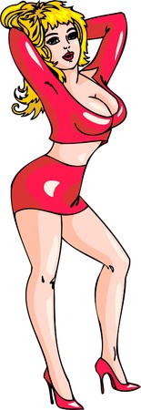 Pinup GirlsVector. Illustration.Vinyl Ready.のイラスト素材