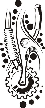 Mechanism.Biomechanics. Ready for vinyl cutting.のイラスト素材