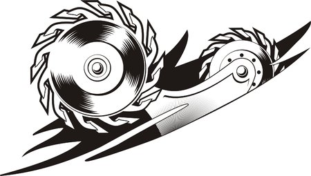 Disc saw.Biomechanics. Ready for vinyl cutting.のイラスト素材
