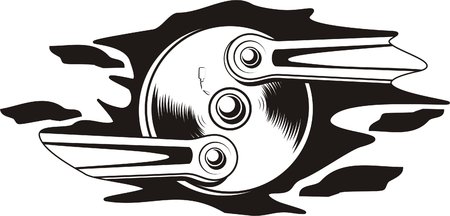 Mechanism.Biomechanics. Ready for vinyl cutting.のイラスト素材