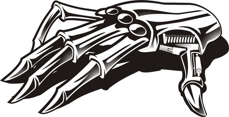 Cyber Hand. Biomechanics. Ready for vinyl cutting.のイラスト素材